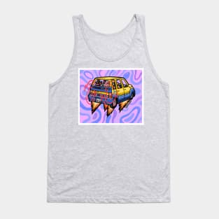 Yellow Zebra Car Tank Top